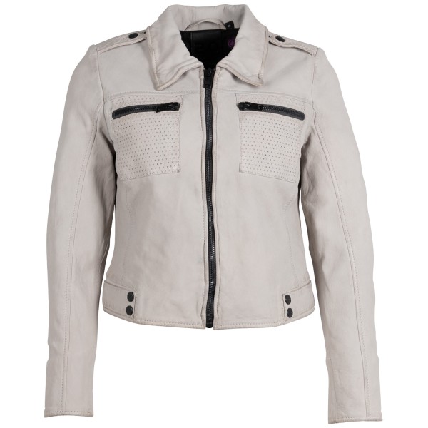 Geaca Scurta de Piele Dama 2.0 by Mauritius Gri Deschis 2Wmarin