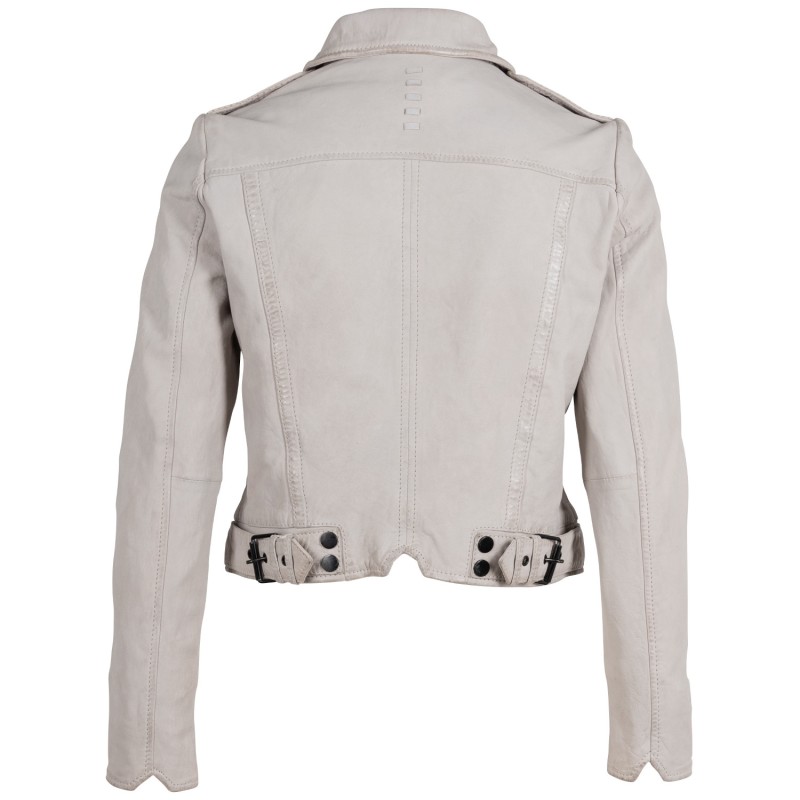 Geaca Scurta de Piele Dama 2.0 by Mauritius Gri Deschis 2Wmarin – Geci de Piele