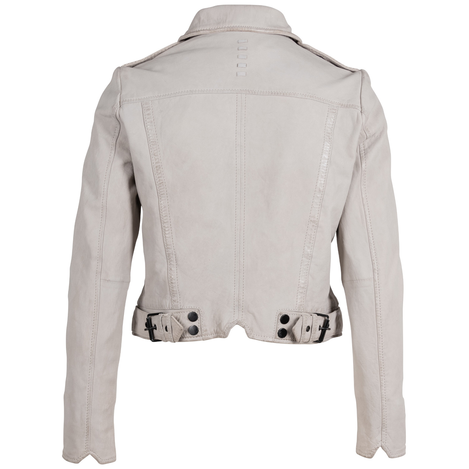 Geaca Scurta de Piele Dama 2.0 by Mauritius Gri Deschis 2Wmarin – Geci de Piele