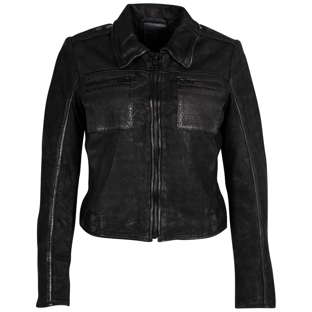 Geaca Scurta de Piele Dama 2.0 by Mauritius Neagra 2Wmarin - readytowear