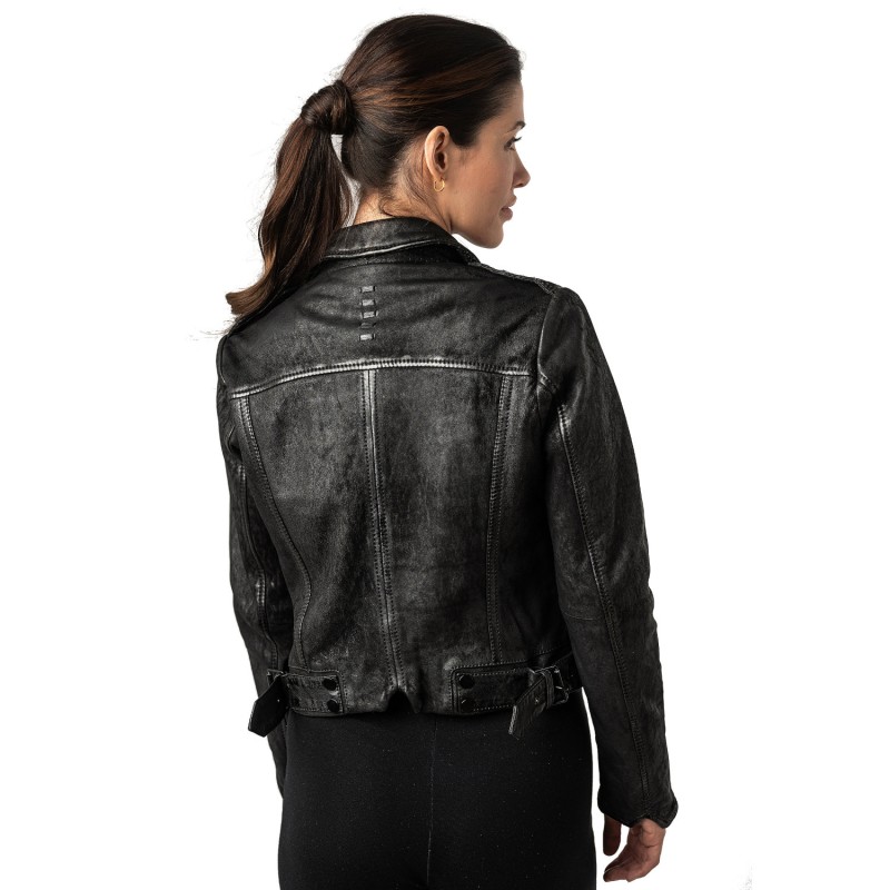 Geaca Scurta de Piele Dama 2.0 by Mauritius Neagra 2Wmarin – Geci de Piele