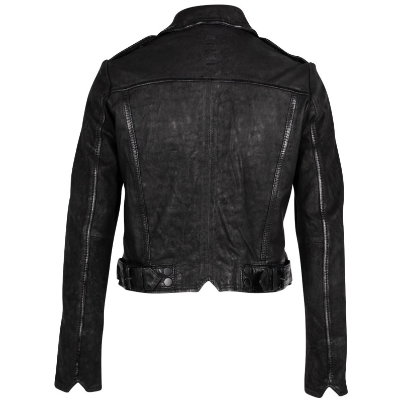 Geaca Scurta de Piele Dama 2.0 by Mauritius Neagra 2Wmarin – Geci de Piele