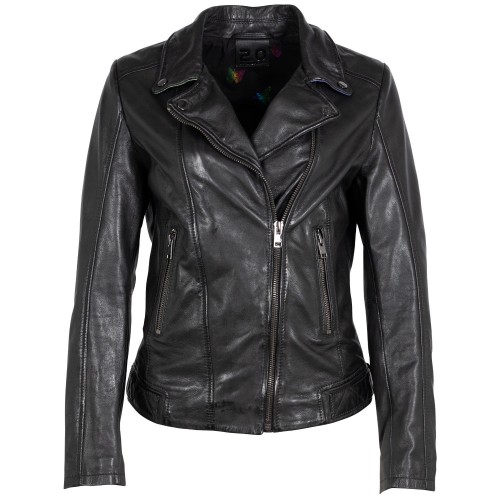 Geaca de Piele Dama 2.0 by Mauritius Negru/Holografic 2Wminji