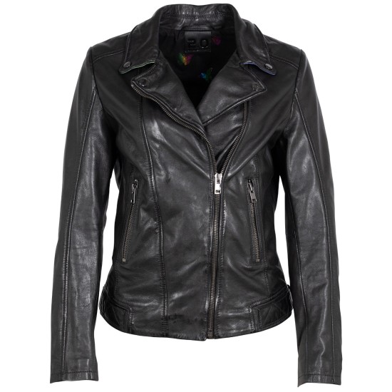 Geaca de Piele Dama 2.0 by Mauritius Negru/Holografic 2Wminji