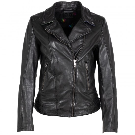 Geaca de Piele Dama 2.0 by Mauritius Negru/Holografic 2Wminji