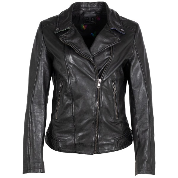 Geaca de Piele Dama 2.0 by Mauritius Negru/Holografic 2Wminji