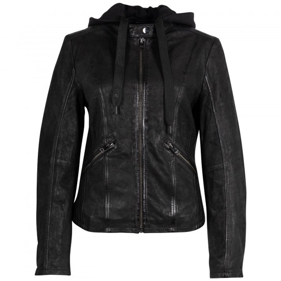 Geaca de Piele Dama 2.0 by Mauritius Neagra 2Wnadya