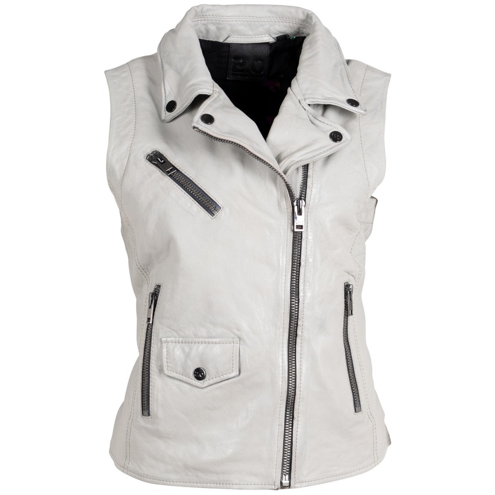 Vesta de Piele Dama 2.0 by Mauritius Gri Deschis 2Wnovy - readytowear.ro