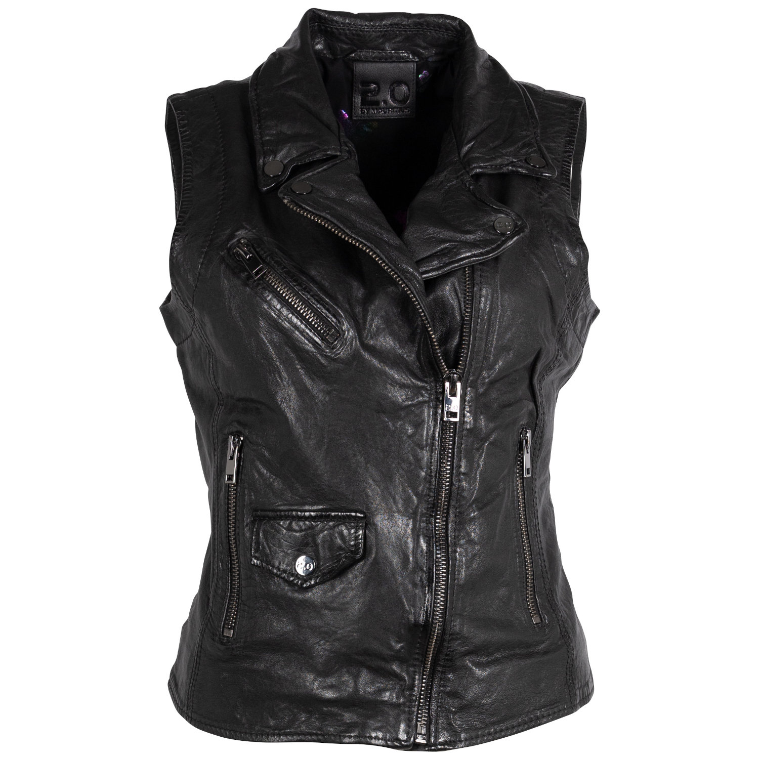 Vesta de Piele Dama 2.0 by Mauritius Neagra 2Wnovy – Veste de Piele