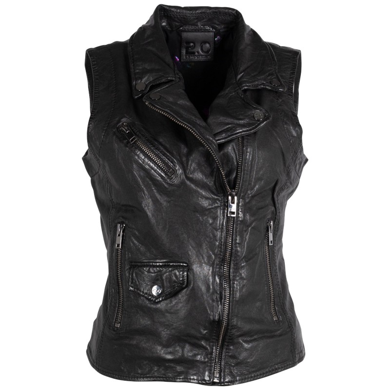 Vesta de Piele Dama 2.0 by Mauritius Neagra 2Wnovy – Veste de Piele