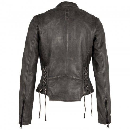 Geaca de Piele Dama 2.0 by Mauritius Gri Vintage 2Wrayla