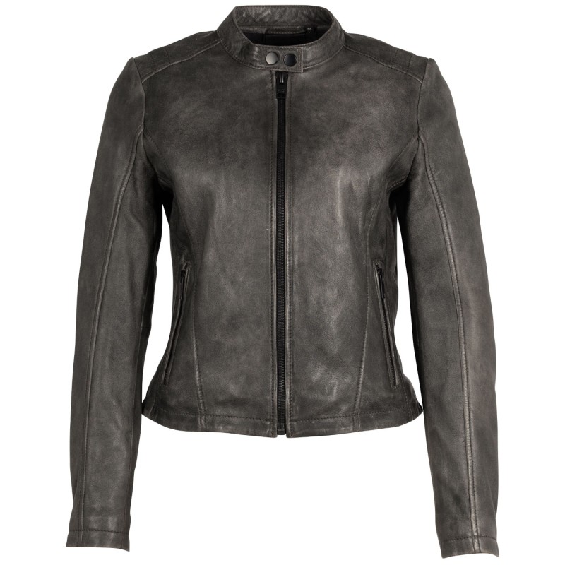 Geaca de Piele Dama 2.0 by Mauritius Gri Vintage 2Wrayla – Geci de Piele