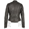2WRayla 2.0 by Mauritius – Geacă piele gri vintage Slim Fit Geacă de piele damă gri vintage 2.0 by Mauritius 2WRayla cu șireturi laterale