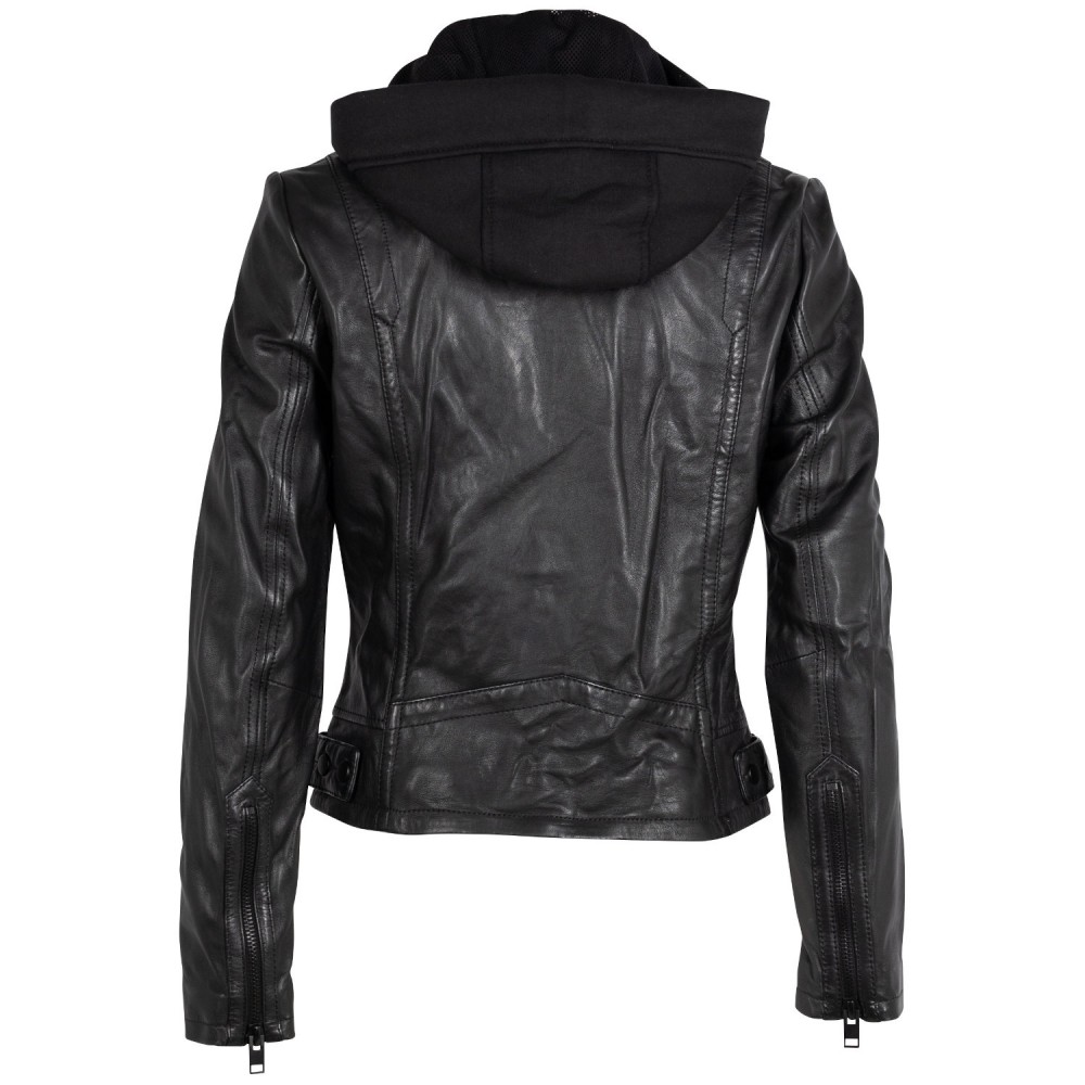 Geaca de Piele Dama 2.0 by Mauritius Neagra 2Wrinko - readytowear