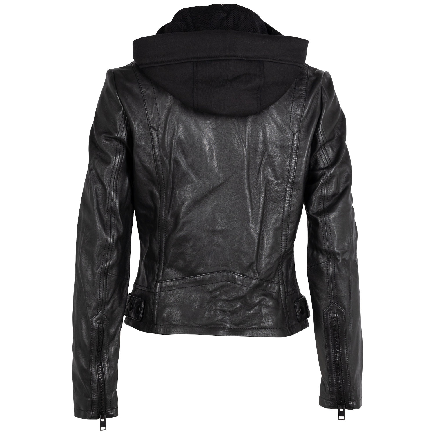 Geaca de Piele Dama 2.0 by Mauritius Neagra 2Wrinko – Geci de Piele