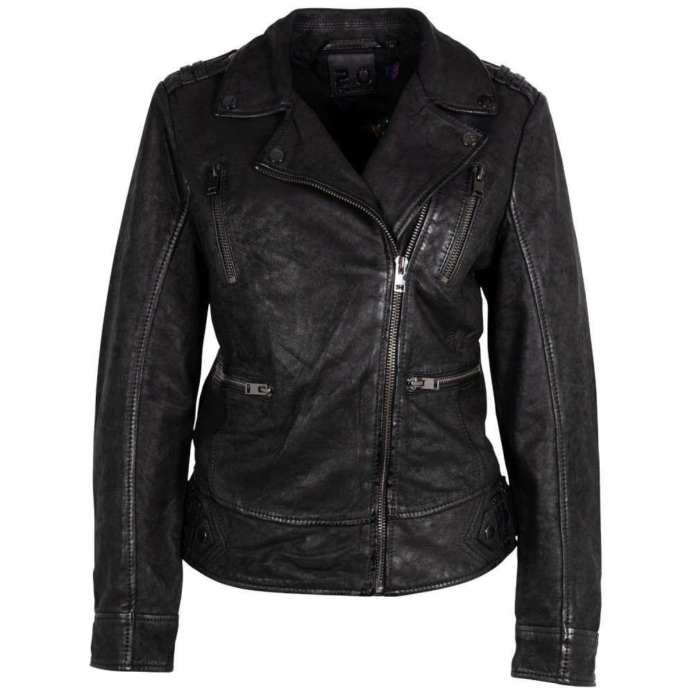 Geaca de Piele Dama 2.0 by Mauritius Neagra 2Wtashi - readytowear.ro