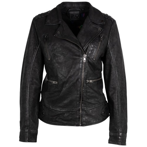 Geaca de Piele Dama 2.0 by Mauritius Neagra 2Wtashi