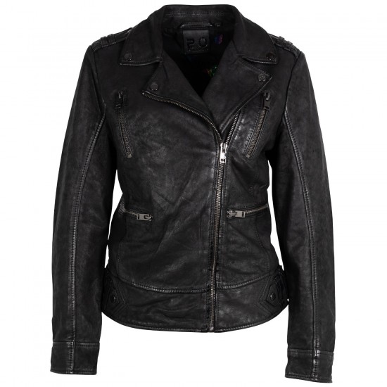 Geaca de Piele Dama 2.0 by Mauritius Neagra 2Wtashi