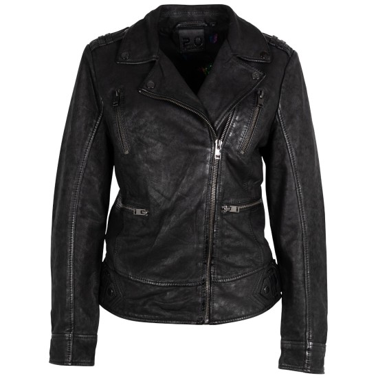 Geaca de Piele Dama 2.0 by Mauritius Neagra 2Wtashi