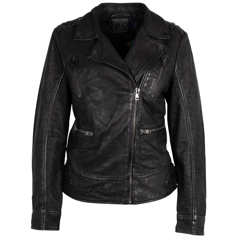 Geaca de Piele Dama 2.0 by Mauritius Neagra 2Wtashi – Black Friday