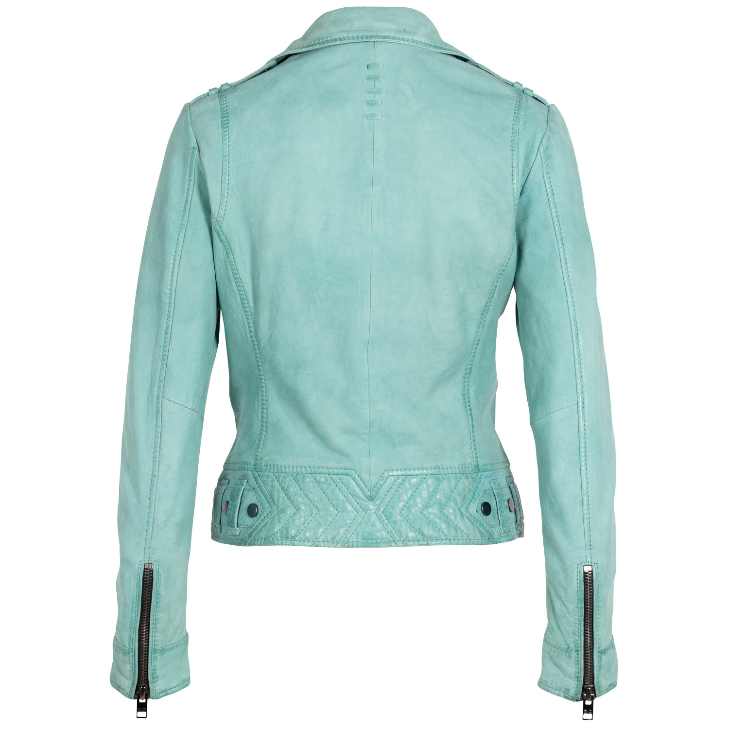 Geaca de Piele Dama 2.0 by Mauritius Turcoaz Deschis 2Wtashi – Geci de Piele