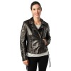 Geaca de Piele Dama 2.0 by Mauritius Negru/Holografic 2Wwona