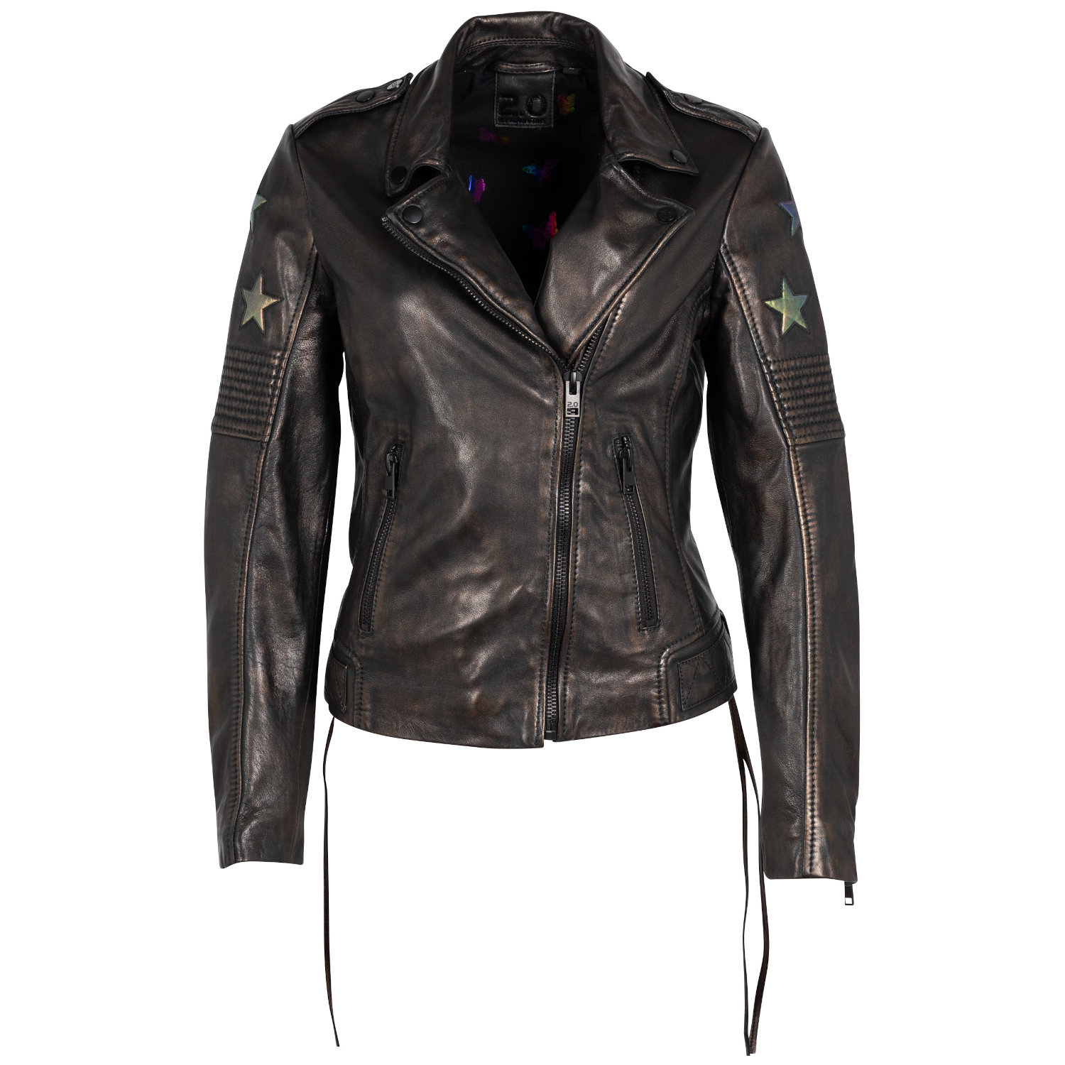 Geaca de Piele Dama 2.0 by Mauritius Negru/Holografic 2Wwona – Geci de Piele Geaca de Piele Dama 2.0 by Mauritius Negru/Holografic 2Wwona – Geci de Piele