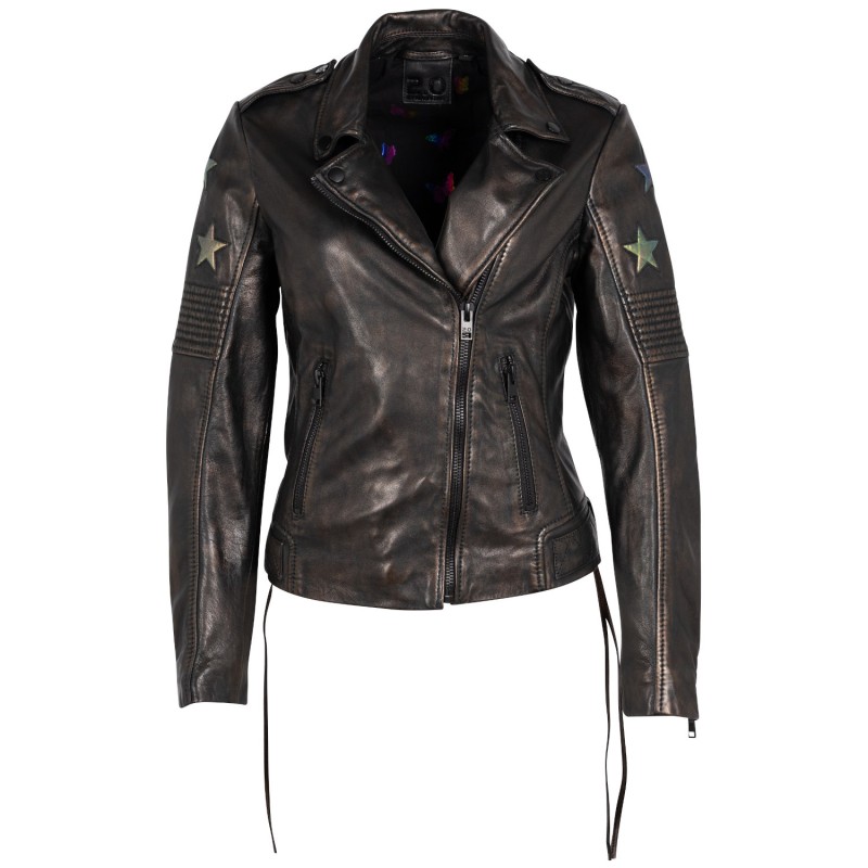 Geaca de Piele Dama 2.0 by Mauritius Negru/Holografic 2Wwona – Geci de Piele Geaca de Piele Dama 2.0 by Mauritius Negru/Holografic 2Wwona – Geci de Piele