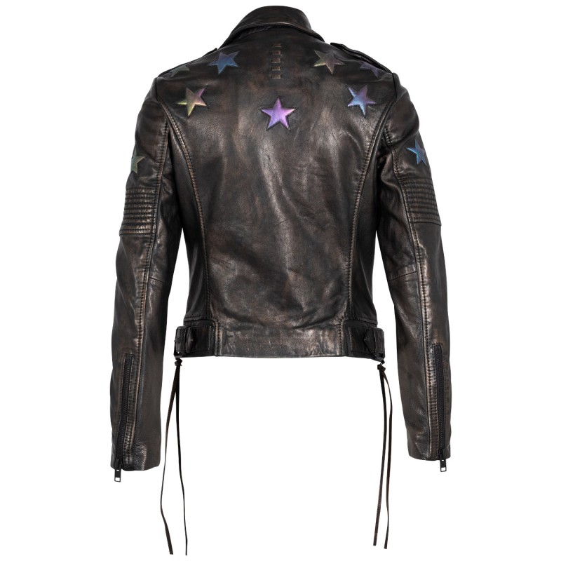 Geaca de Piele Dama 2.0 by Mauritius Negru/Holografic 2Wwona – Geci de Piele Geaca de Piele Dama 2.0 by Mauritius Negru/Holografic 2Wwona – Geci de Piele