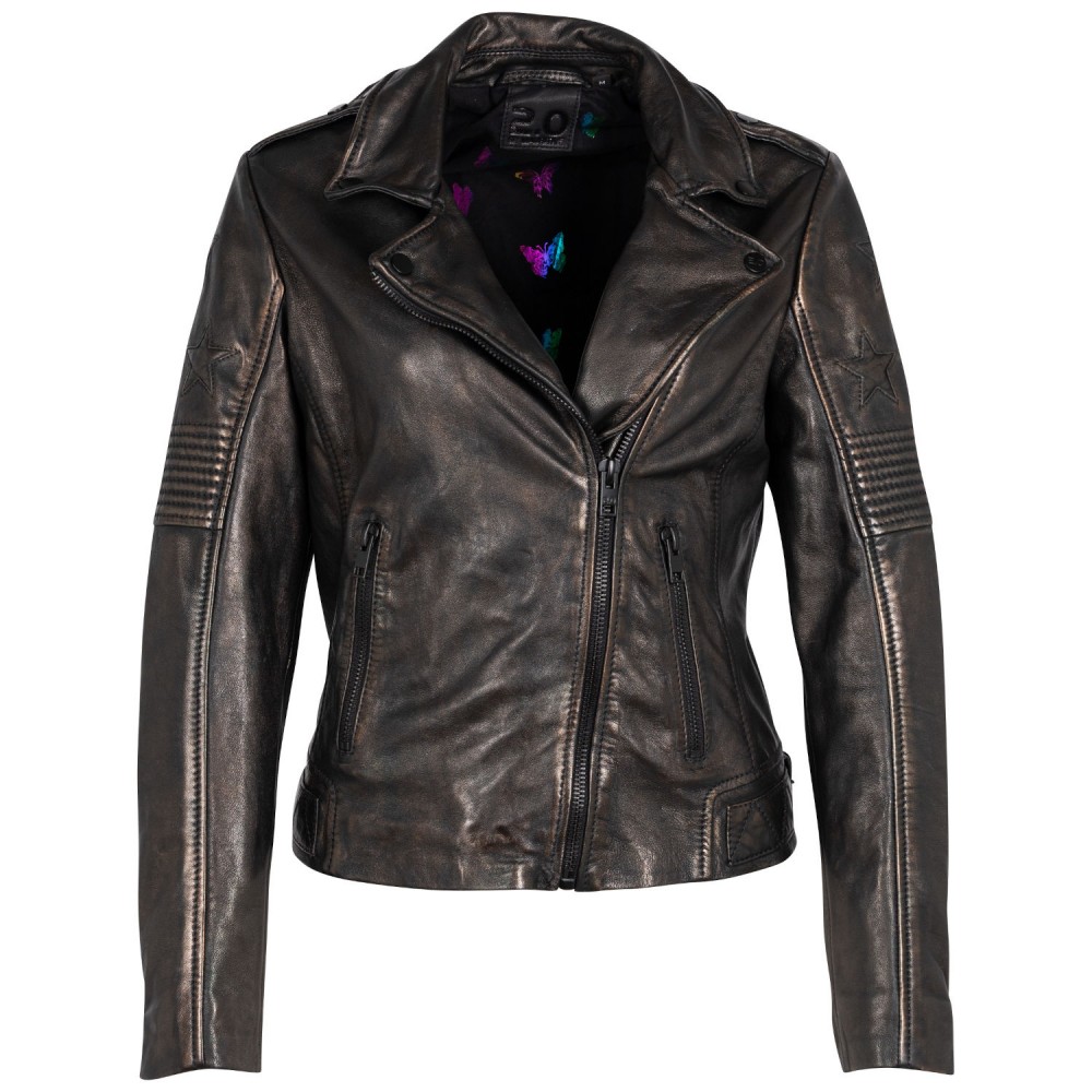 Geaca de Piele Dama 2.0 by Mauritius Negru/Negru 2Wwona - readytowear