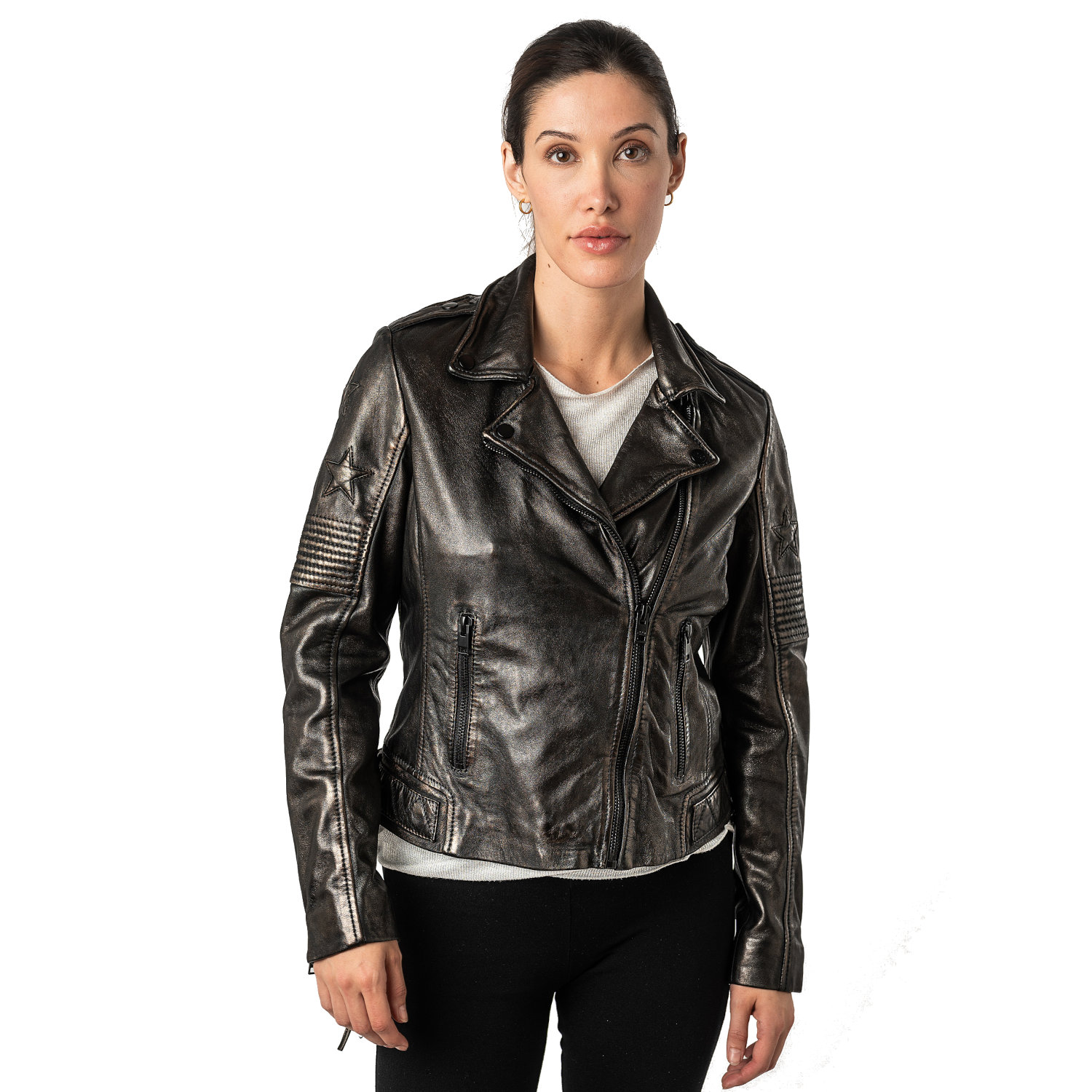 Geaca de Piele Dama 2.0 by Mauritius Negru/Negru 2Wwona – Geci de Piele