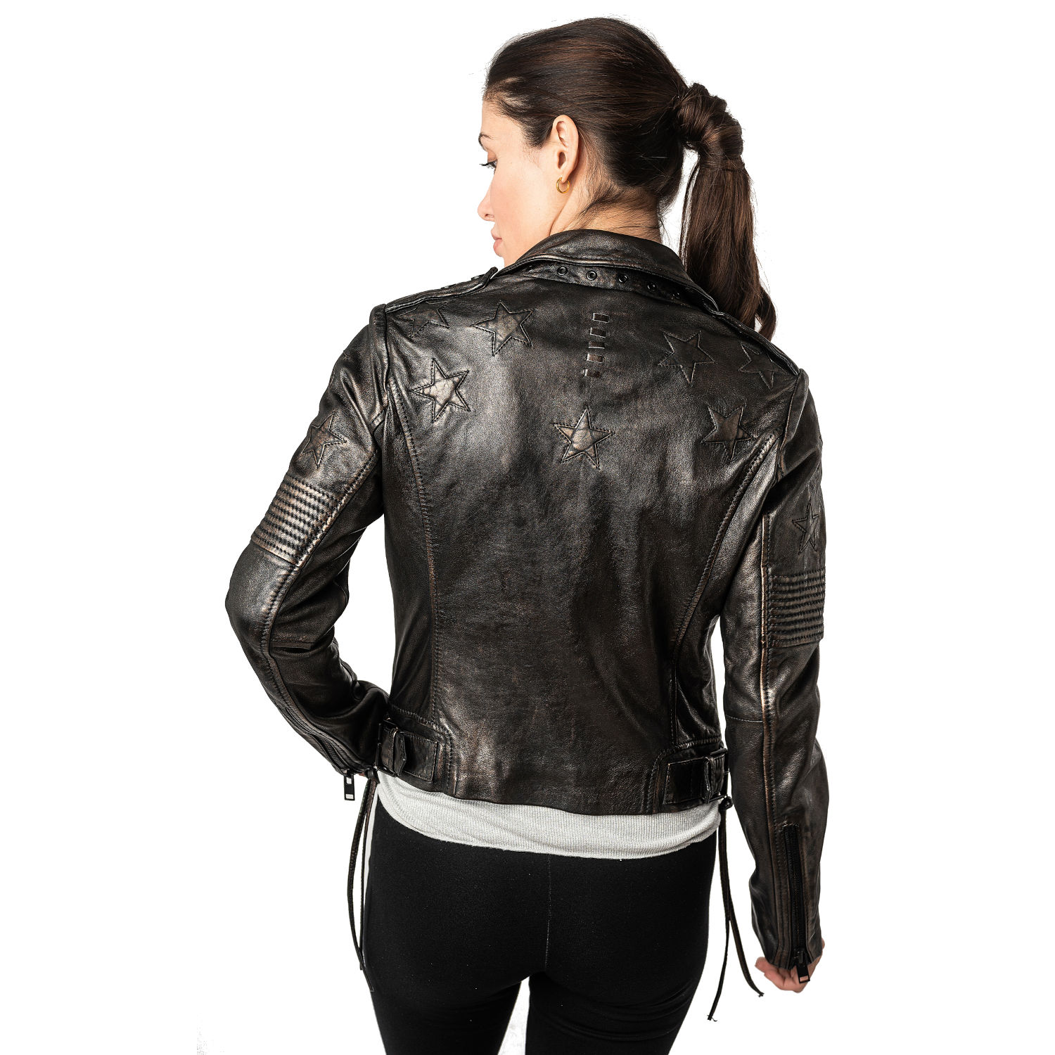 Geaca de Piele Dama 2.0 by Mauritius Negru/Negru 2Wwona – Geci de Piele