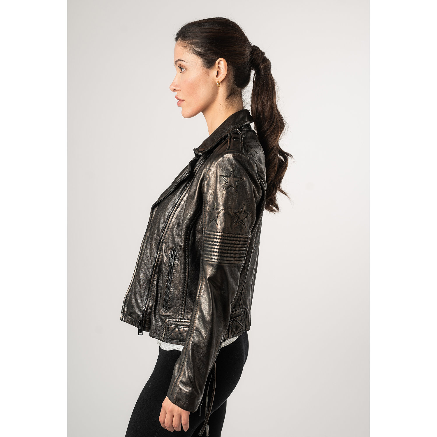 Geaca de Piele Dama 2.0 by Mauritius Negru/Negru 2Wwona – Geci de Piele