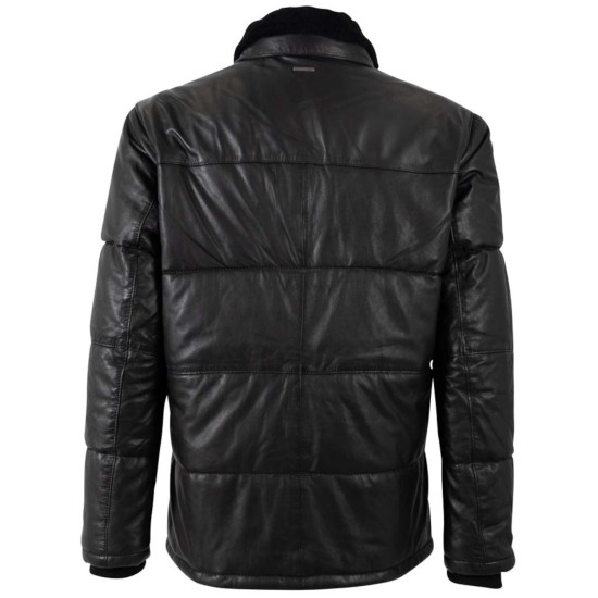 Geaca de Iarna din Piele Barbati Deercraft Neagra DMArnoud Geaca de Iarna din Piele Barbati Deercraft Neagra DMArnoud