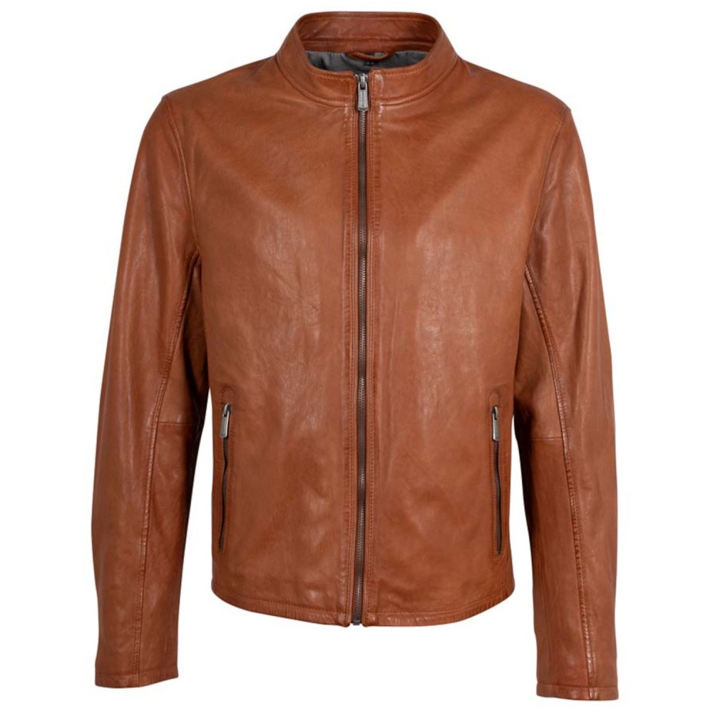 Geaca de Piele Barbati Deercraft Coniac DMBelfast - readytowear.ro