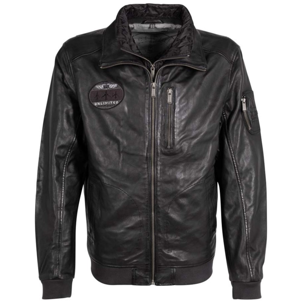 Geaca de Piele Barbati Deercraft Neagra DMCalgary - readytowear.ro