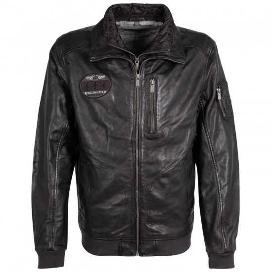 Geaca de Piele Barbati Deercraft Neagra DMCalgary