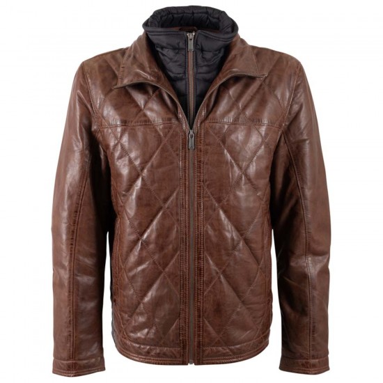 Geaca de Piele Barbati Deercraft Castanie DMCarlsen