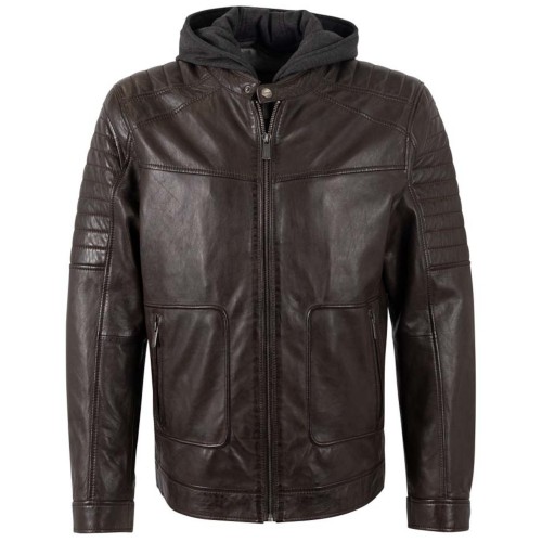 Męska skórzana kurtka Deercraft Ciemnobrązowa DMDerol