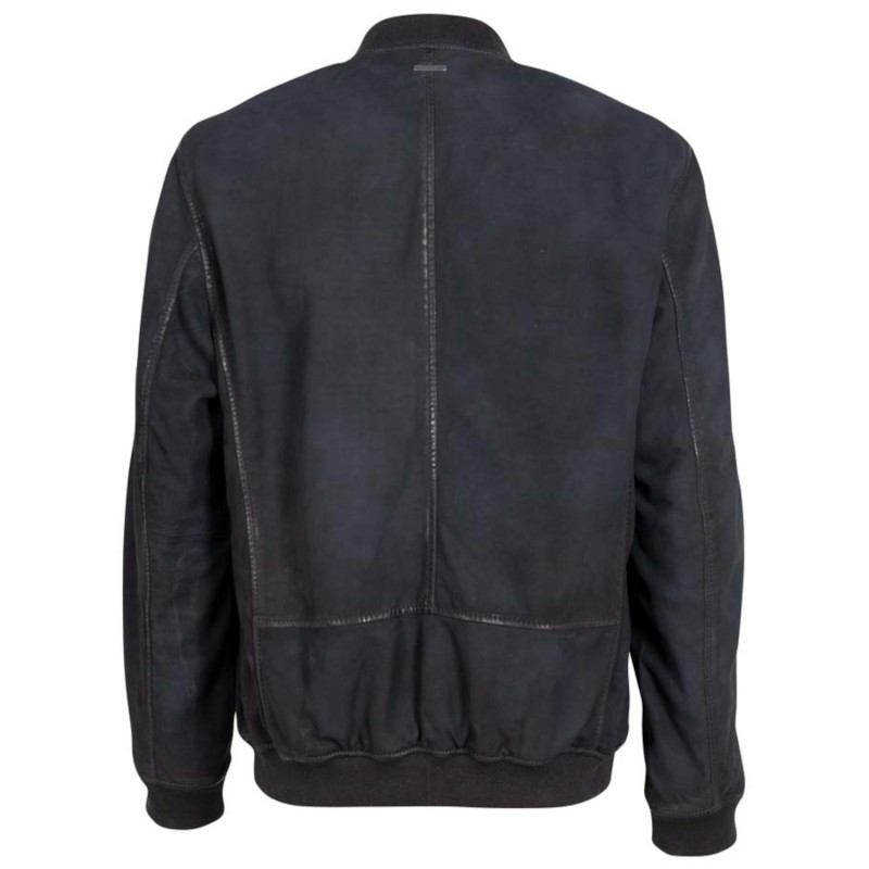 Geaca de Piele Barbati Deercraft Negru/Bleumarin DMDraven – Geci de Piele