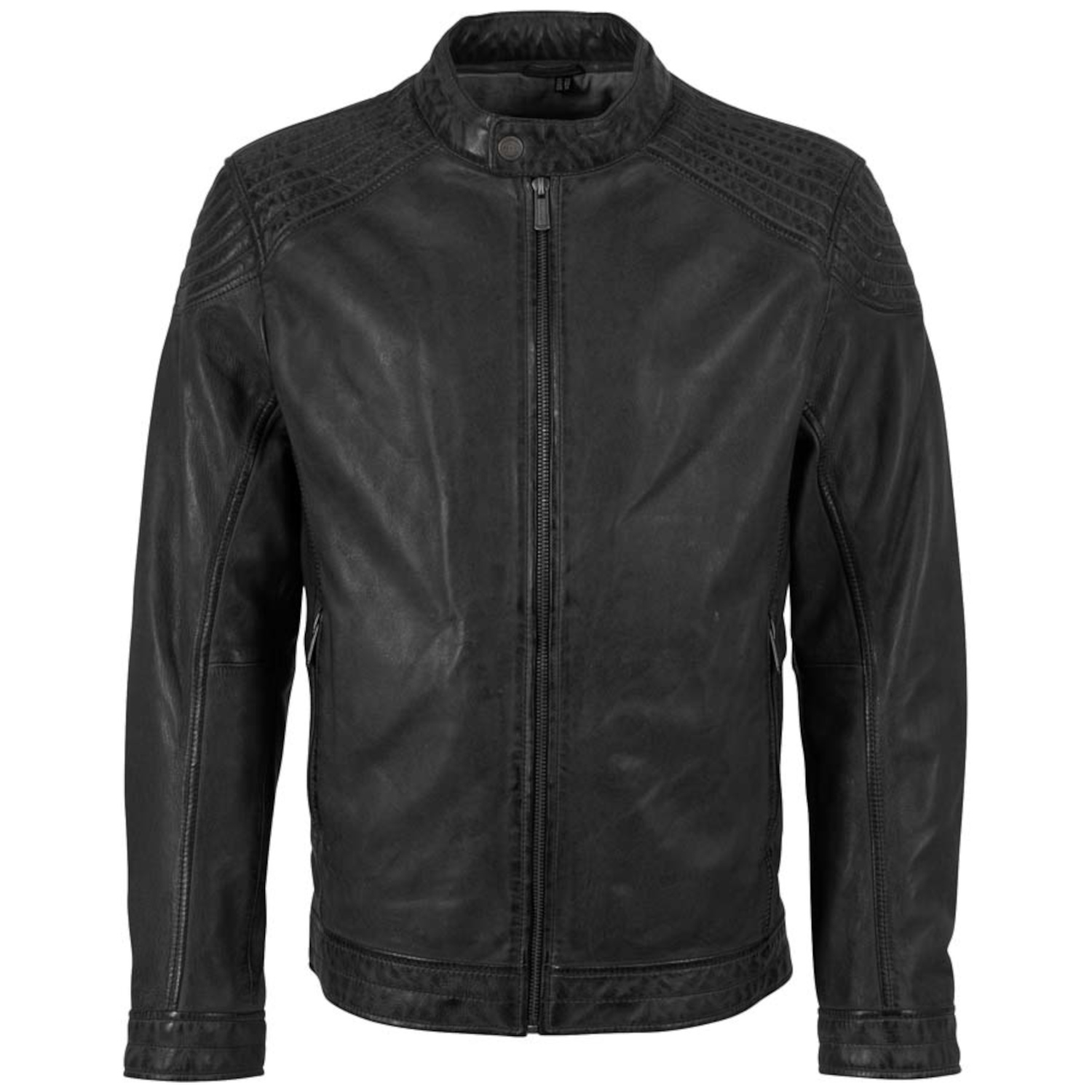 Geacă de piele bărbați Deercraft DMEzro neagră stil biker