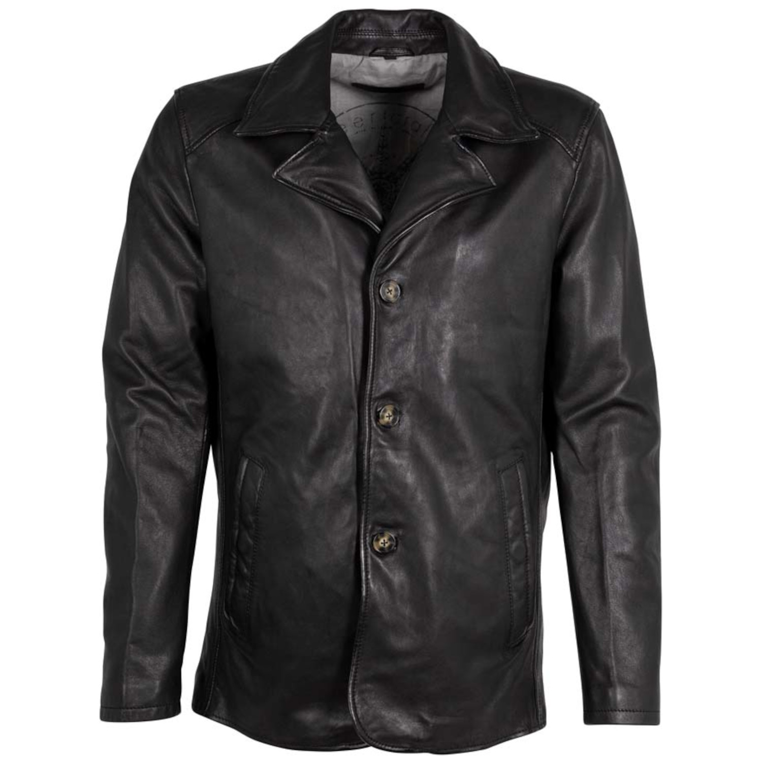 Sacou de Piele Barbati Deercraft Negru DMJacco – Geci de Piele