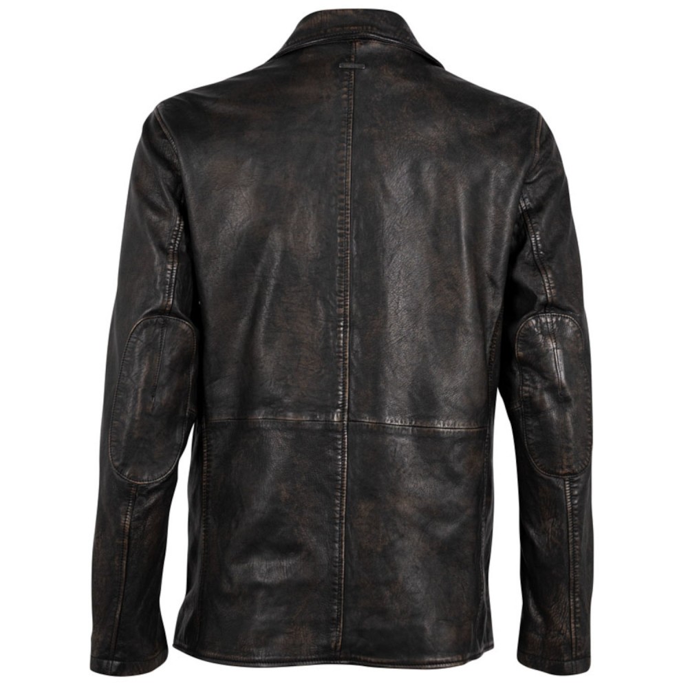 Sacou de Piele Barbati Deercraft Negru Vintage DMJaryk - readytowear