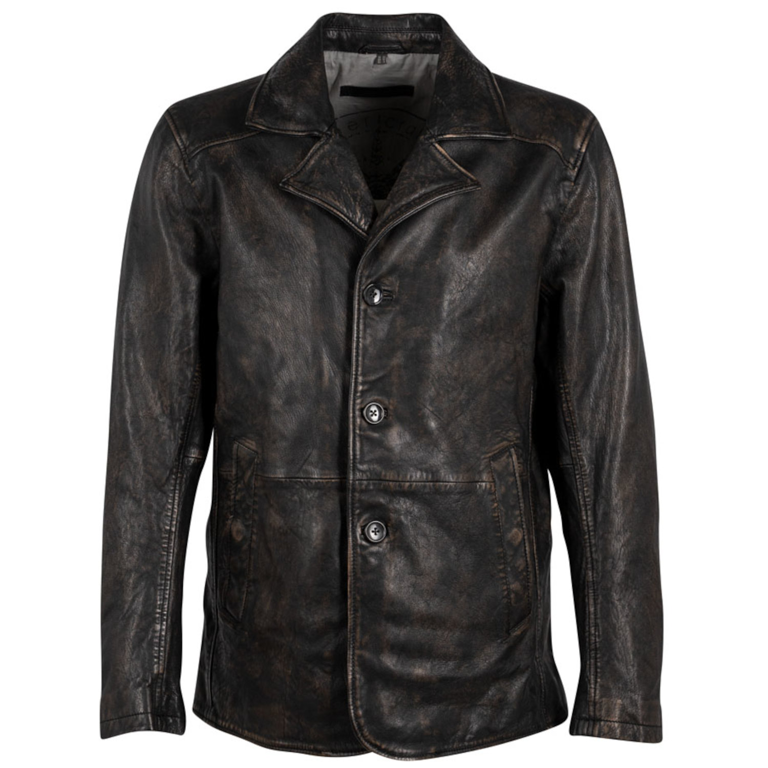 Sacou de Piele Barbati Deercraft Negru Vintage DMJaryk – Geci de Piele