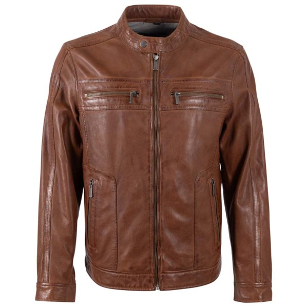 Geaca de Piele Barbati Deercraft Coniac Inchis DMLoukas