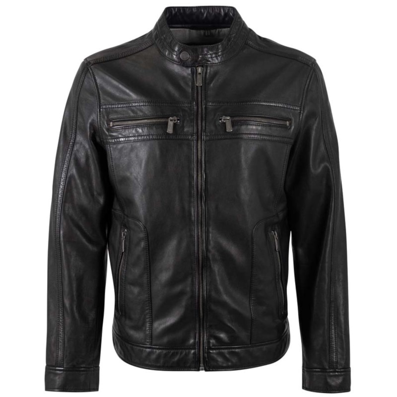 Geaca de Piele Barbati Deercraft Neagra DMLoukas – Geci de Piele