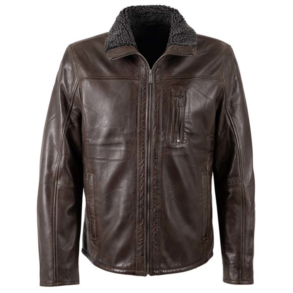 Geaca de Piele Barbati Deercraft Maro Inchis DMNaotis