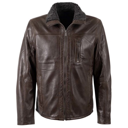 Geaca de Piele Barbati Deercraft Maro Inchis DMNaotis