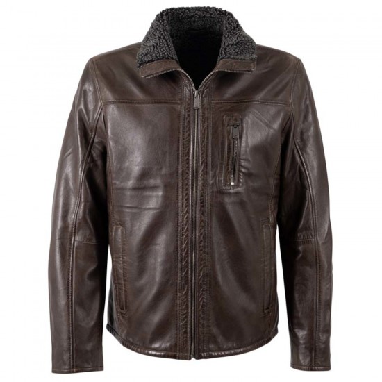 Geaca de Piele Barbati Deercraft Maro Inchis DMNaotis