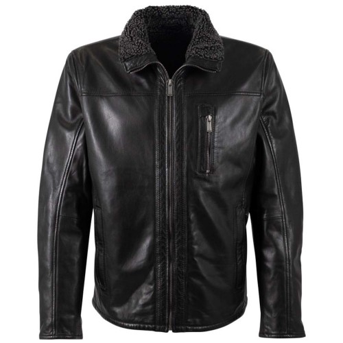 Geaca de Piele Barbati Deercraft Neagra DMNaotis